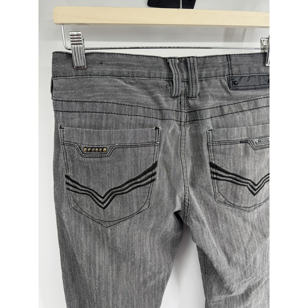 G By Guess Jeans Mens 32 Gray Calm Low Straight Studded Pockets Stretch Denim - Picture 5 of 8